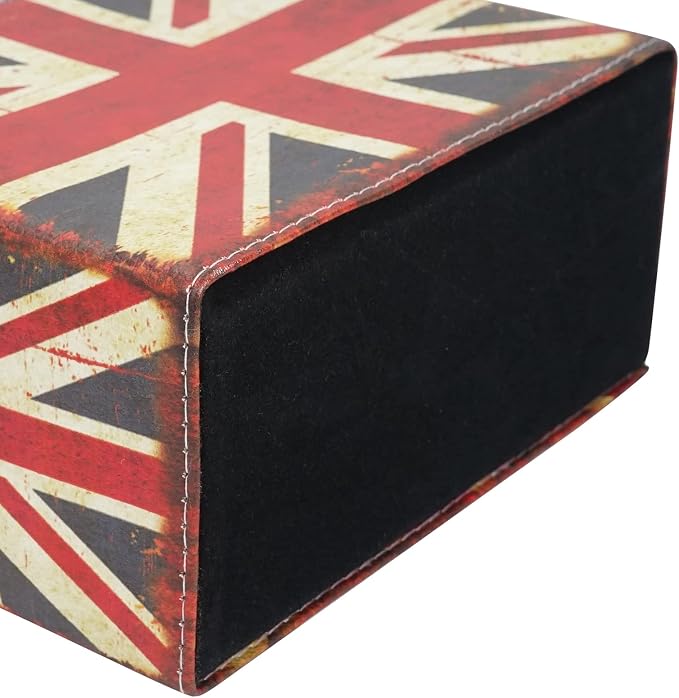DreamsEden Vintage Pen Pencil Holder Cup Retro Pattern Desk Organizer for Home Office Bedroom (Union Jack Flag Square)
