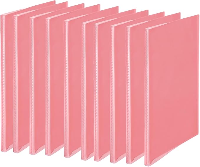 Plus File, Simple Clear File, A4, Vertical, 20 Pockets, 10 Books, Pink FC-220SC 98-164 x 10