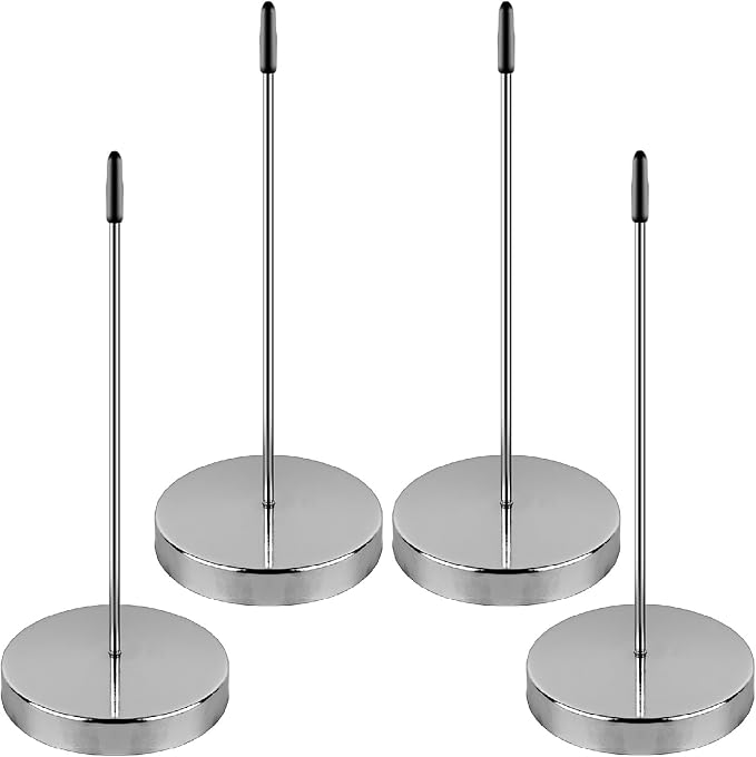 4 Pack Ticket Spike, Metal Bill Holder, Straight Rod Spike, Reliable Receipt Holder Spike for Organizing Tickets, Bills, and Notes in Restaurants, Offices, and Hotels (Silver)