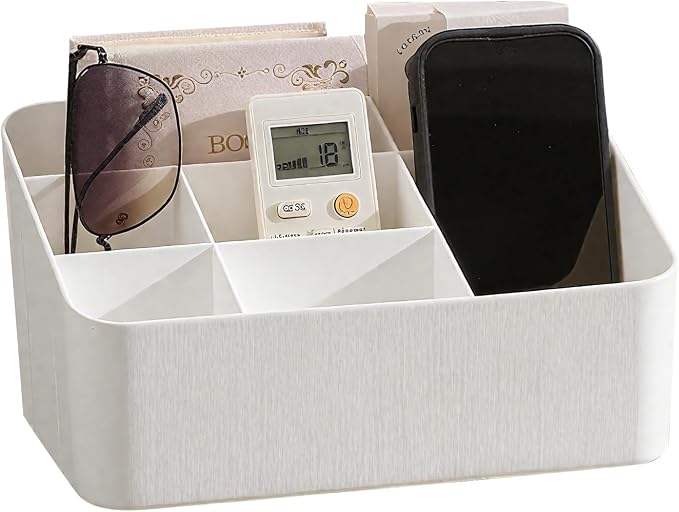 Desk Organizer with 7 Compartments Nightstand Organizer & Bedside Organizer for Dorm, Office Desk, Pen, Pencil, Remote Control Holder, Skincare & Stationary