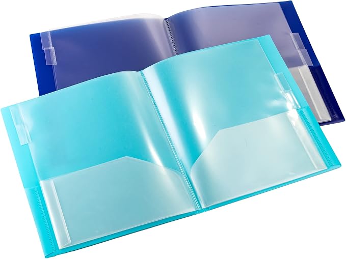 Smead 10-Pocket Organizer, Letter Size, 2 per Pack, 1 Each of Dark Blue and Teal (89204), (Pack of 15, 30 Count Total)
