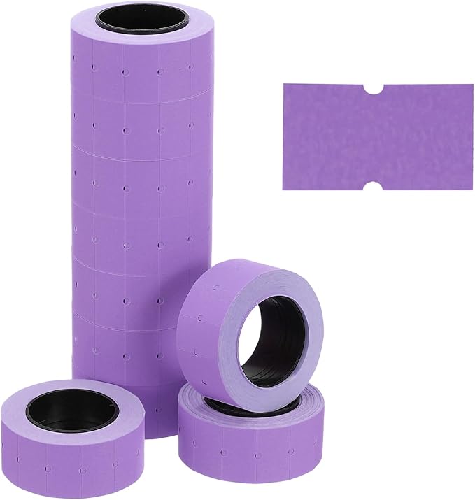 PATIKIL Pricing Labels, 10 Rolls 5000 Price Price Gun Labels Self-Adhesive Rectangular Puzzle Shape Marker Tag Stickers for Date Gun, Purple