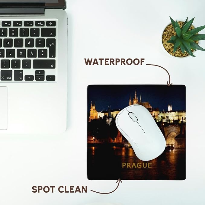 3dRose LLC 8 x 8 x 0.25 Inches Mouse Pad, Prague Czech Republic at Night (mp_80864_1)