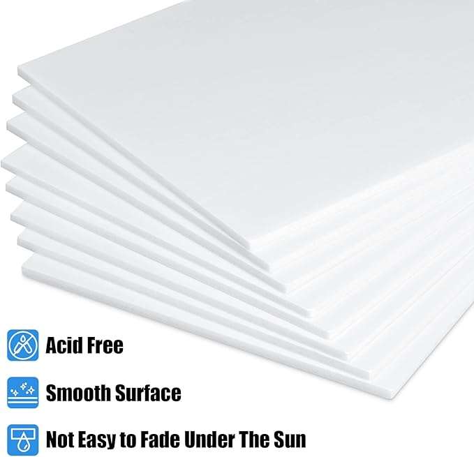 20Pcs White Foam Board 14 x 11 inch White Poster Board 3/16" Thick Foam Core Board White Foam Backing Boards for Crafts Poster Making Art Presentations