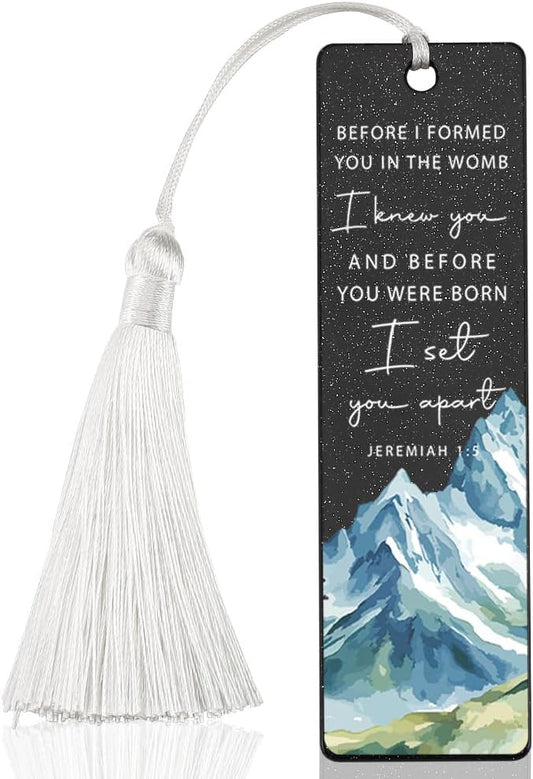 Christian Affirmation Bookmark, Inspirational Gift for Believers, Uplifting Present for Spiritual Readers, Faith - Based Reading Gift, Unique Mountain & Scripture Design Bookmark, WCB49