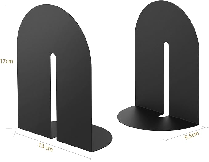 Runway Bookends for Books,1 Pair Metal Book Holders for Office Shelves Adults & Kids Gift(Black)