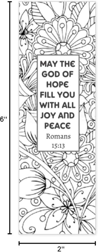 100 Premium Christian Coloring Bookmarks, Uncoated, Made iin USA, Bible Verse Bulk Pack for Women’s Ministry