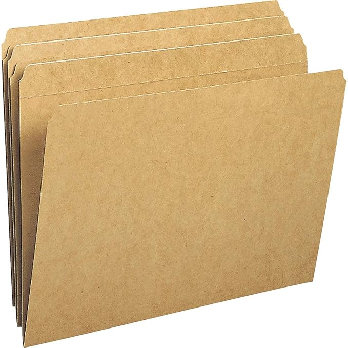 Smead File Folder, Reinforced Straight-Cut Tab, Letter Size, Kraft, 100 Per Box (10710)