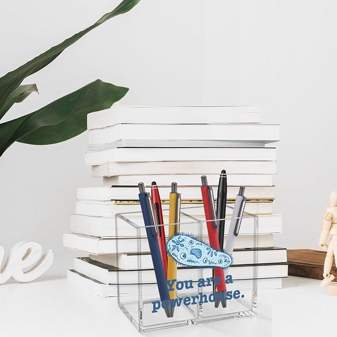 Funny Biology Acrylic Cosmetic Pencil Pen Holder Funny You Are a Powerhouse Pen Holder Cup Teacher Gifts for Men Women Biology Teacher Decor for Office Desk Accessories