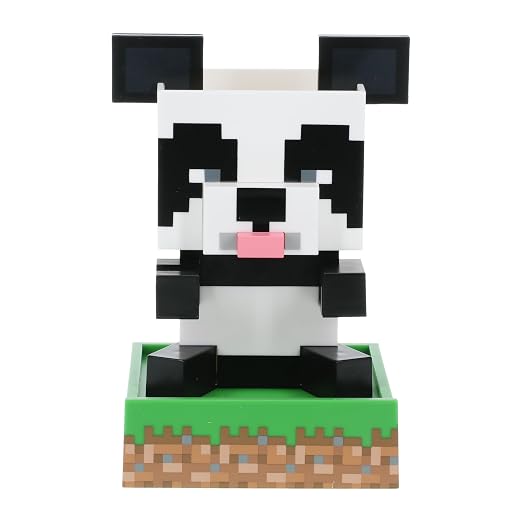 Paladone Minecraft Panda Desktop Organizer - Cute Tidy Stationery Accessory For Pens Pencils & Markers with Trinket Tray & Phone Stand