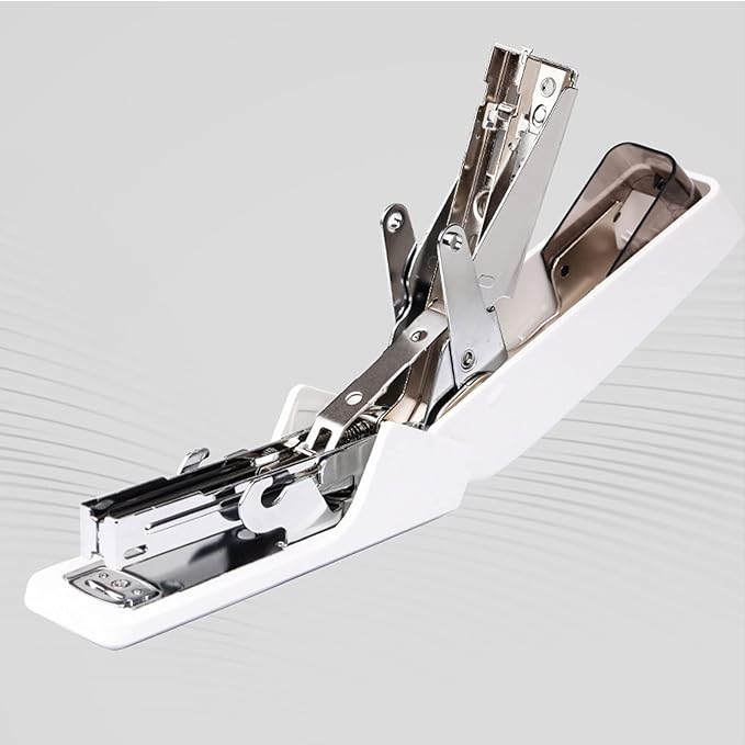 Desk Stapler Labor-Saving Desktop Stapler The Office Desktop Stapler Has a Capacity of 20 Sheets Ergonomically Suitable for Document Binding School Supplies (Color : White)
