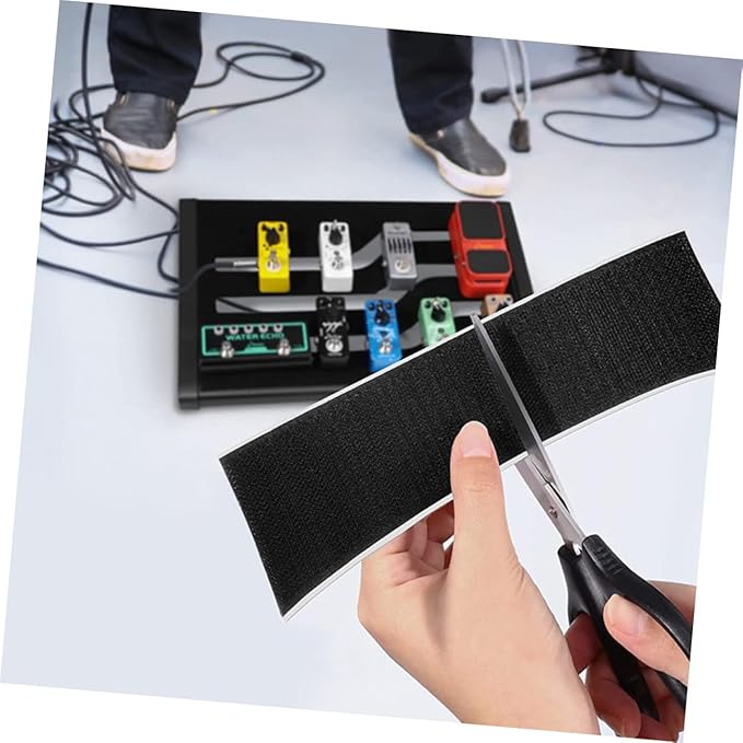 Toddmomy 2rolls Pedal Mounting Tape Hook and Strips for Electric Guitar Pedal Boards Adhesive for Secure Use for Musicians and Guitar Enthusiasts