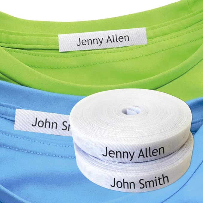 100 Personalized Iron-On Fabric Labels - Custom Name Tags for Clothing, School Uniforms, Elderly Garments - Durable, Washable, Eco-Friendly - 2.4x0.4 Inches