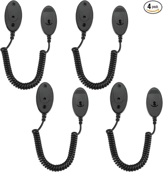 Magnetic Remote Leash Control Holder with Security Cable, Retractable Tidy Anti-lost Rope Organizer Easy Installation Stable Suitable for Projector TV Fan and Air Conditioner Remotes (4Pcs Black, S)