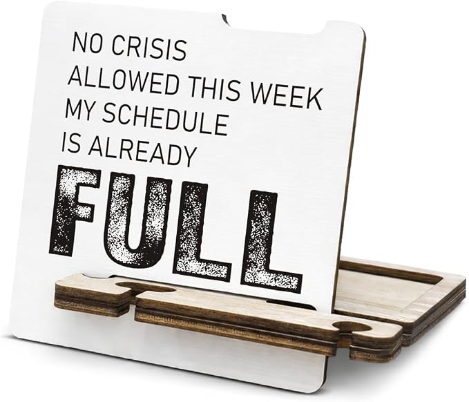 Funny Office Gift for Coworker Woman - Multi-functional Desk Organizer - Motivational Thank You Team Office Quote Wooden Sign for Office Desk Shelf Decor
