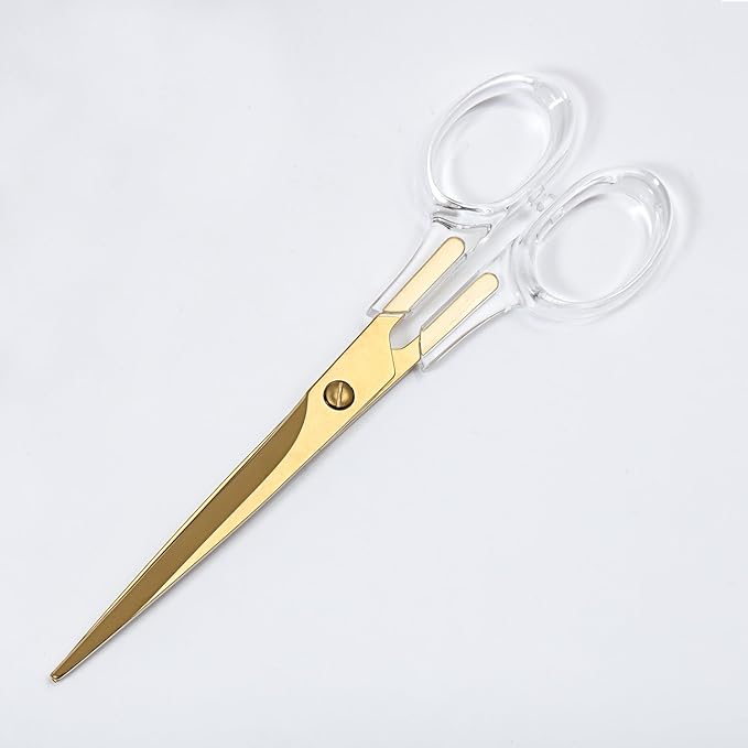 Yellow Gold Acrylic Scissors(7") by DS DRAYMOND STORY - Elegant Office Stationery Series - Thank You Gifts