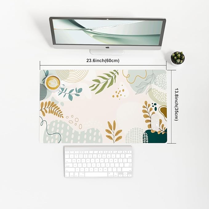 Colorful Star Minimalist Large Mouse Pad, Abstract Botanical Waterproof Desk Mat, Boho Computer Gaming Mouse Pad, XL Full Desk Mousepad Non Slip Writing Pad for School Office Home 23.6" x 13.8"