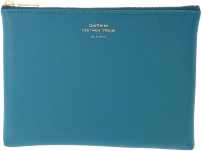 Delfonics Quitterie Pouch, 6.7 in. x 5.1 in. (Turquoise Blue) / medium