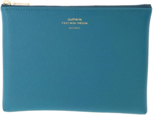 Delfonics Quitterie Pouch, 6.7 in. x 5.1 in. (Turquoise Blue) / medium
