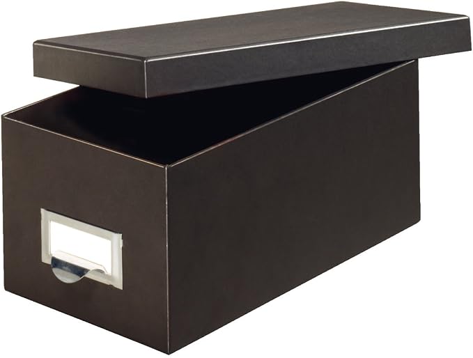 Globe-Weis/Pendaflex Fiberboard Index Card Storage Box,3 x 5 Inches,Solid Black (3X5BLA),(Pack of 6)