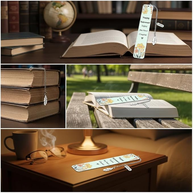 Happy Retirement Gifts for Women Men Retirement Bookmarks for Retired Teacher Nurse Book Lovers Gifts for Mom Grandma Friends Farewell Leaving Gift for Coworker Colleague Enjoy The Next Chapter 2026