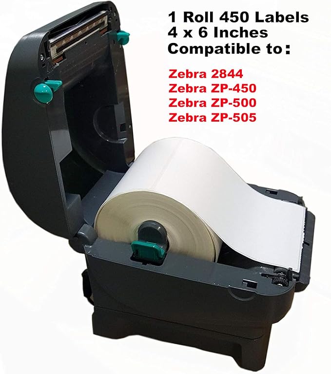 iMBAPrice 4x6 Inch Direct Thermal Labels, 900 Labels (2 Rolls x 450), 1" Core, Compatible with Zebra ZP450 ZP500 ZP505 GK420D GX420D, USPS UPS FedEx DHL, Adhesive Barcode Labels