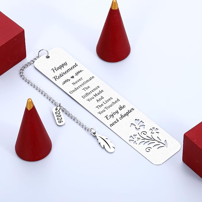 Retirement Gifts for Women Men 2026 Happy Retirement Gifts Bookmark for Teacher Mom Grandma Farewell Going Away Gift for Coworker Friends Boss Enjoy The Next Chapter