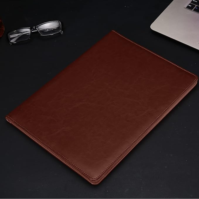 Handsome Padfolio/Resume Portfolio Folder,Interview/Conference Document Organizer & Business Card Holder,A4 Binder Portfolio & Office Conference Notepad clipboard Folder, Brown