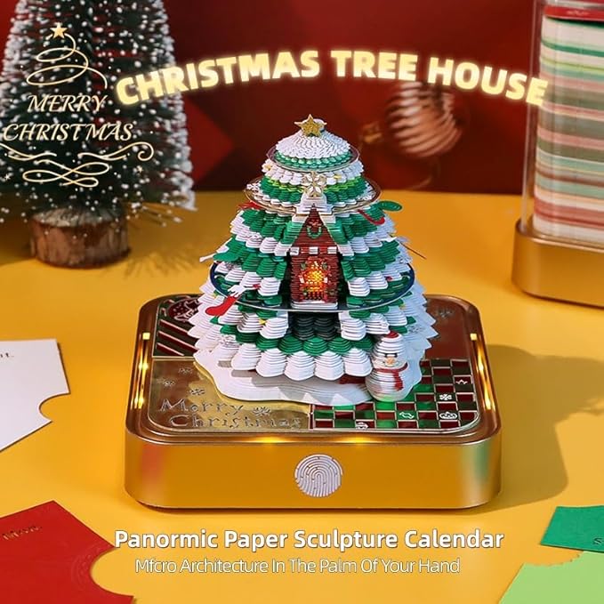 3D Calendar 2026 with Memo Pad Notepad, Timepiece 2026 Planner, Tear-Away 3D Artsy Pads, Creative Perpetual Organizer, Ideal New Year Gift for Office & Home (With Daily Calendar & Light-Buttery Not Included)