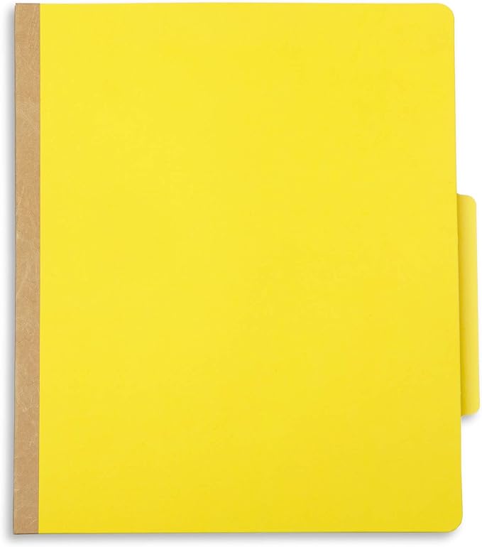 10 Yellow Classification Folders, 2 Divider, 2 Inch Expansions, Durable 2 Prongs Designed to Organize Standard Medical Files, Law Client Files, Office Reports, Letter Size, Yellow, 10 Pack