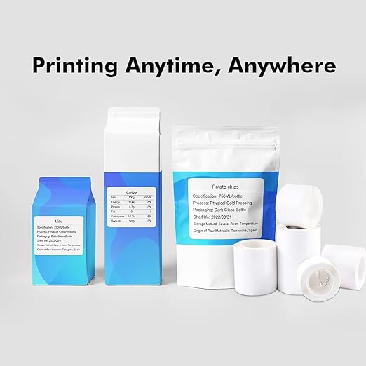 Label Maker Tape Compatible for NIIMBOT B21/B1/B3S, Barcode Address Label Printer Paper Waterproof Anti-Oil Scratch-Resistant Sticker White 1.97"x1.18"(50 * 30mm) 230 Labels