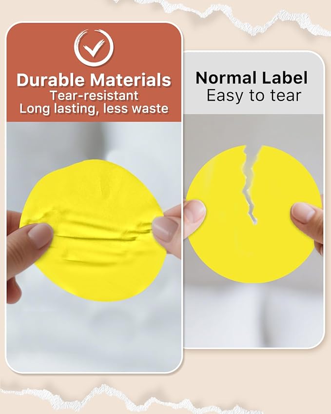 iEager 3 Inch Circle Thermal Sticker Labels, Self-Adhesive Round Direct Thermal Label, Multi-Purpose Roll Thermal Stickers, 500 Labels, Yellow