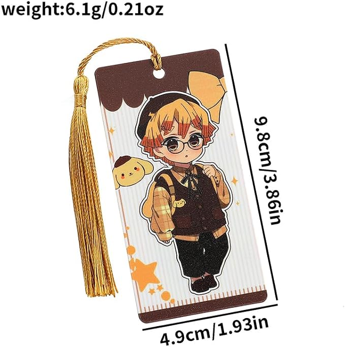 Anime Demon Kamado Acrylic Bookmark - Anime Tanjiron Zenitsu Giyuu Kyoujurou Figure Page Mark Reading Tool, Holiday Gifts for Reading Fans Book Lovers Bookworm (4PCS Set-1)