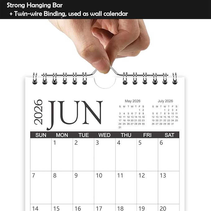 Mini Calendar 2026, 6'' x 9'' Small Calendar Runs from January 2026 unitl June 2027, Little Notepad Calendar for Wall, Desk, Bulletin Board or Fridge