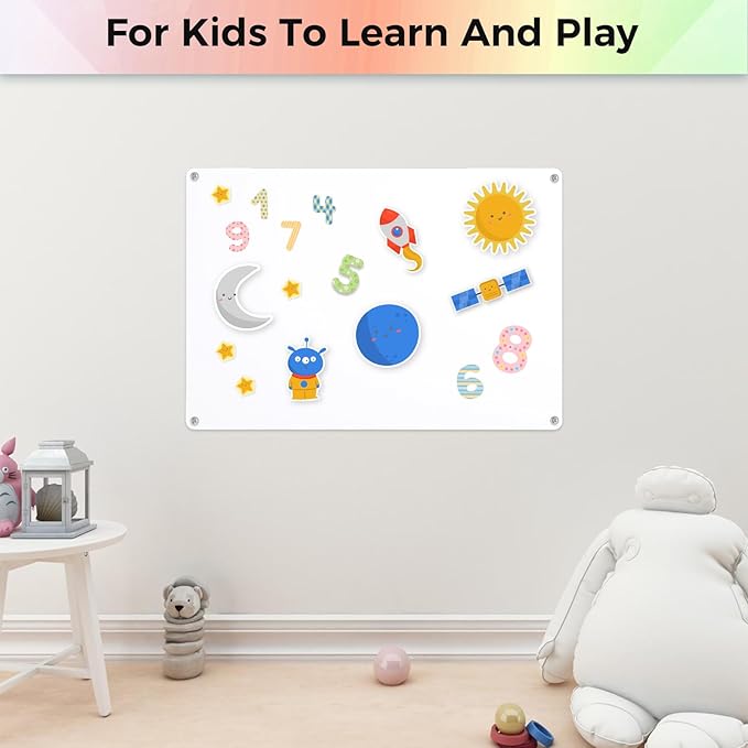 Thboxes 2 Pack Magnetic Board, 17" x 11.8" Metal Magnet Board for Wall Magnet Bulletin Boards for Cabinet Refrigerator Home Office to Display Magnetic Spice Jars Fridge Magnets Notes Photos (White)