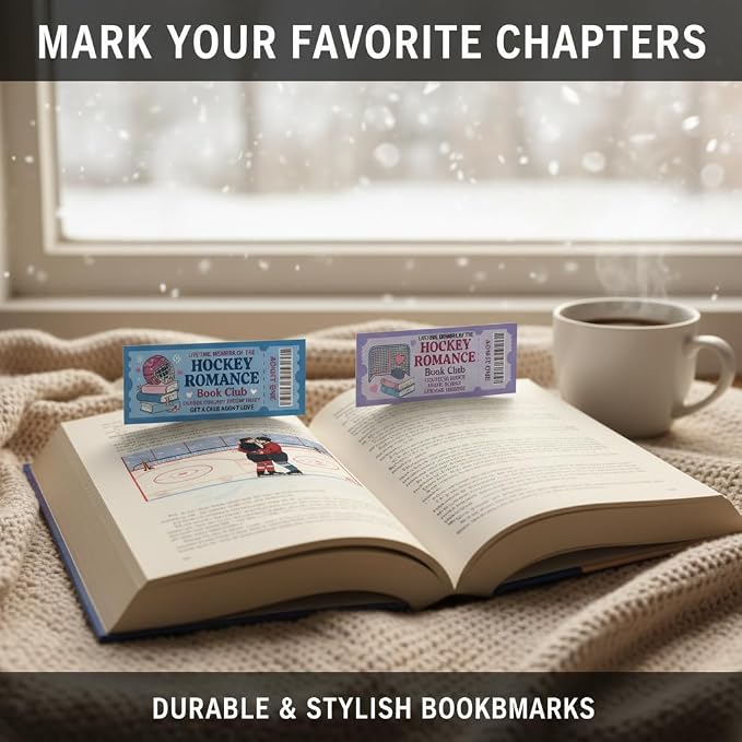 Hockey Romance Ticket Bookmarks-120PCS Retro Ticket Style Bookmarks for Readers, Sports Romance Aesthetic Bookmark Set, Book Club Reading Accessories for Romance Book Lovers
