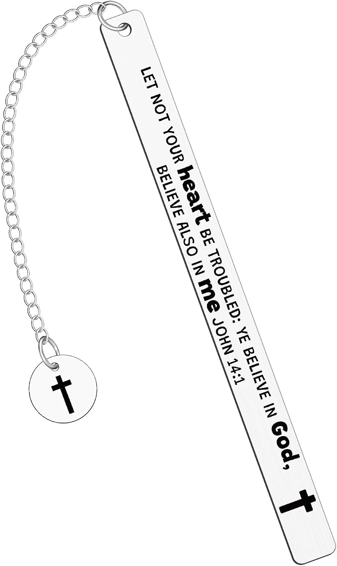 Bible Bookmark for Women Book Lovers Christian Book Marker Gifts for Reader Teens Girls Religious Bookmarks Church Cross Chain Scripture for First Communion