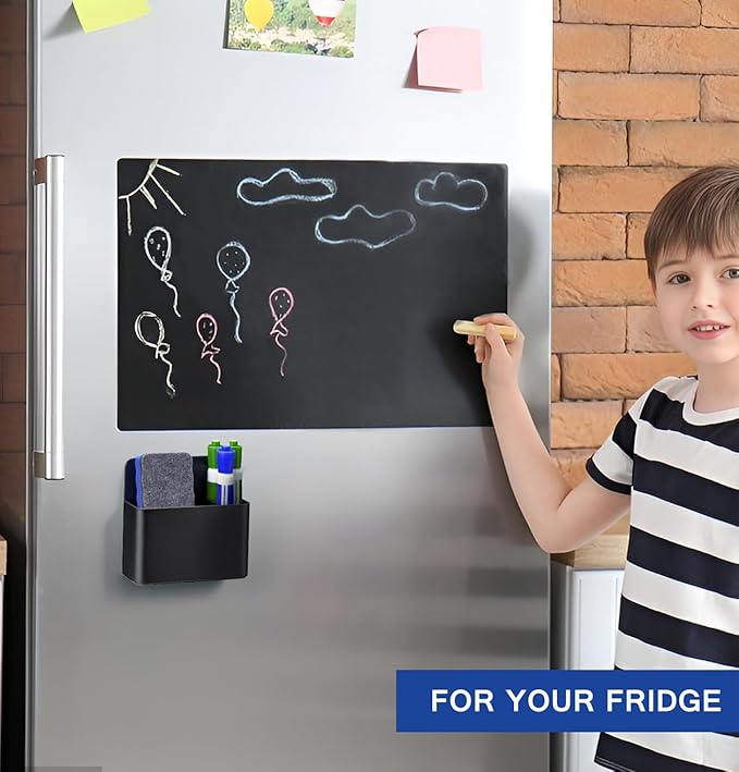 Simetufy Magnetic Dry Erase Marker Holder, Magnetic Pen Holder, Whiteboard Marker Holder, Magnetic Marker Holder for Fridge, Whiteboard, Locker, Magnetic Cup for Dry Erase Board, 1 Pack, Black