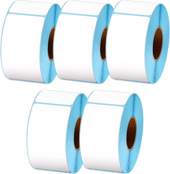 5 Roll Direct Thermal Shipping Labels, Width 40Mm Height 20Mm-80Mm Waterproof and Adhesive Shipping Labels,40×80mm×500
