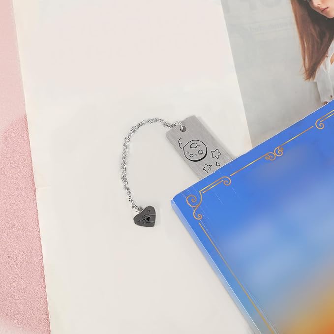 Cat Bookmark for Book Lovers, Cute Zinc Alloy Bookmark with Lazy Sleeping Kitten Design Reading Accessories for Women Men & Cat Lovers