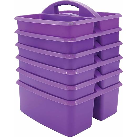 Teacher Created Resources� Purple Plastic Storage Caddy, Pack of 6