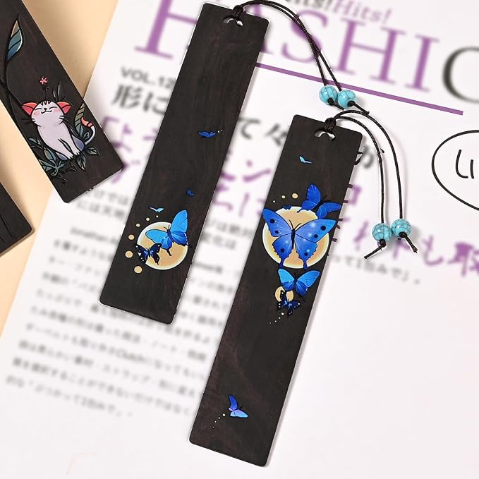 ZQZYMXQ 2Pcs Butterfly Bookmark Aesthetic, Book Marks for Reading Women, Butterfly Gifts for Women (Blue Butterfly)
