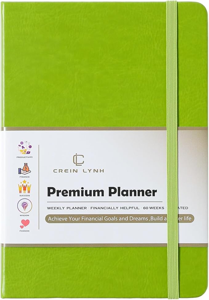 Planner 2025-2027, 36 Months Weekly and Monthly Planner with Budget & Goal Setting, 8.3" x 5.7", Flexible Cover, Daily Organizer with Inner Pocket, Bookmarks, Pen Holder for School Office Home-Green