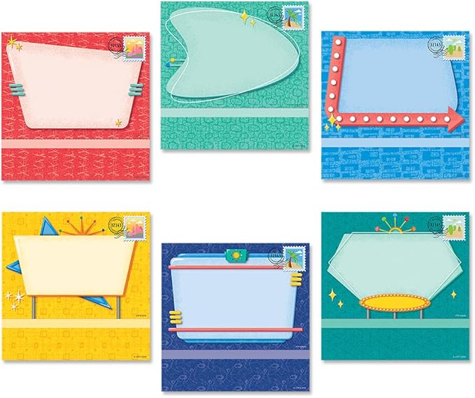 Creative Teaching Press Mid Century Mod Postcards 6" Cut-Outs (8223)