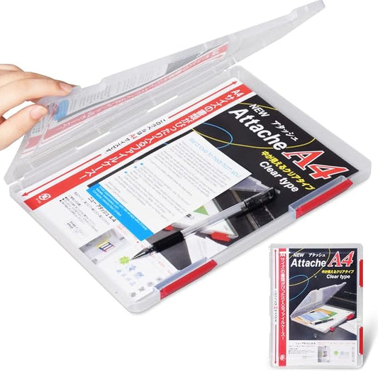 A4 Paper Holder Portable File Box Clear Plastic Document Case Waterproof Dustproof PP Storage Folder Magazine Filing Organizer Office/School Supplies