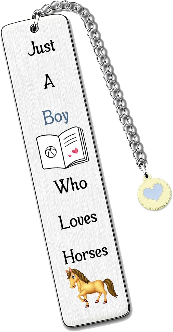 Horse Bookmarks Cute Best Friend Man Teens Distance Accompany Just a Boy who Loves Horses Son Brother Grandson Godson Book Accessory Personalised Birthday Valentines Day Horses Lover Christmas Gifts