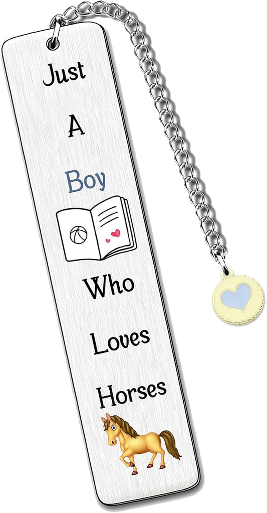 Horse Bookmarks Cute Best Friend Man Teens Distance Accompany Just a Boy who Loves Horses Son Brother Grandson Godson Book Accessory Personalised Birthday Valentines Day Horses Lover Christmas Gifts