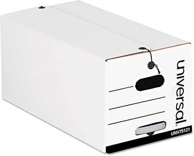 Universal String/Button Storage Boxes, Letter Size, 10"H x 12"W x 24"D, White, Pack of 12