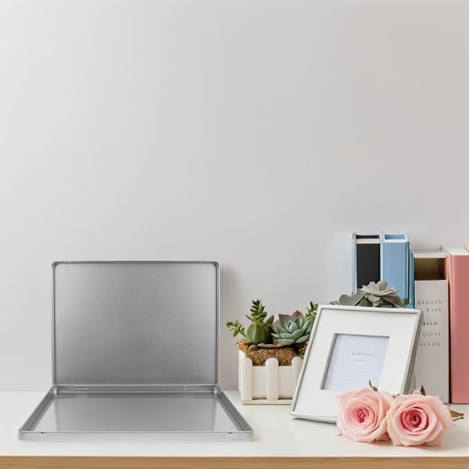 Large A4 Iron File Box with Lid – Portable Metal Document Organizer for Paperwork, Photo Albums, and Receipts Storage, Office Desk Paperwork Organizer Box