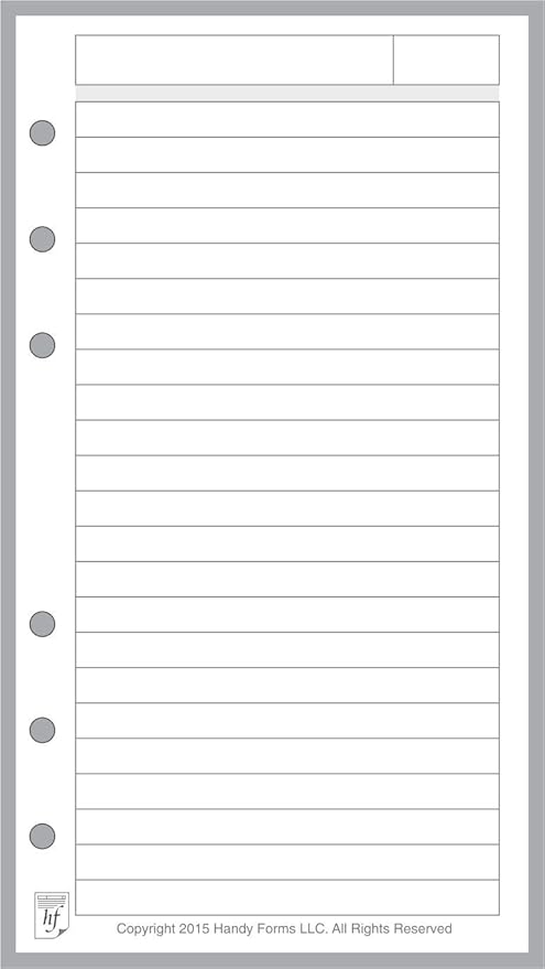 Personal Size Notes Pages Planner Insert, Sized and Punched for Filofax Personal Notebook (3.7" x 6.75")